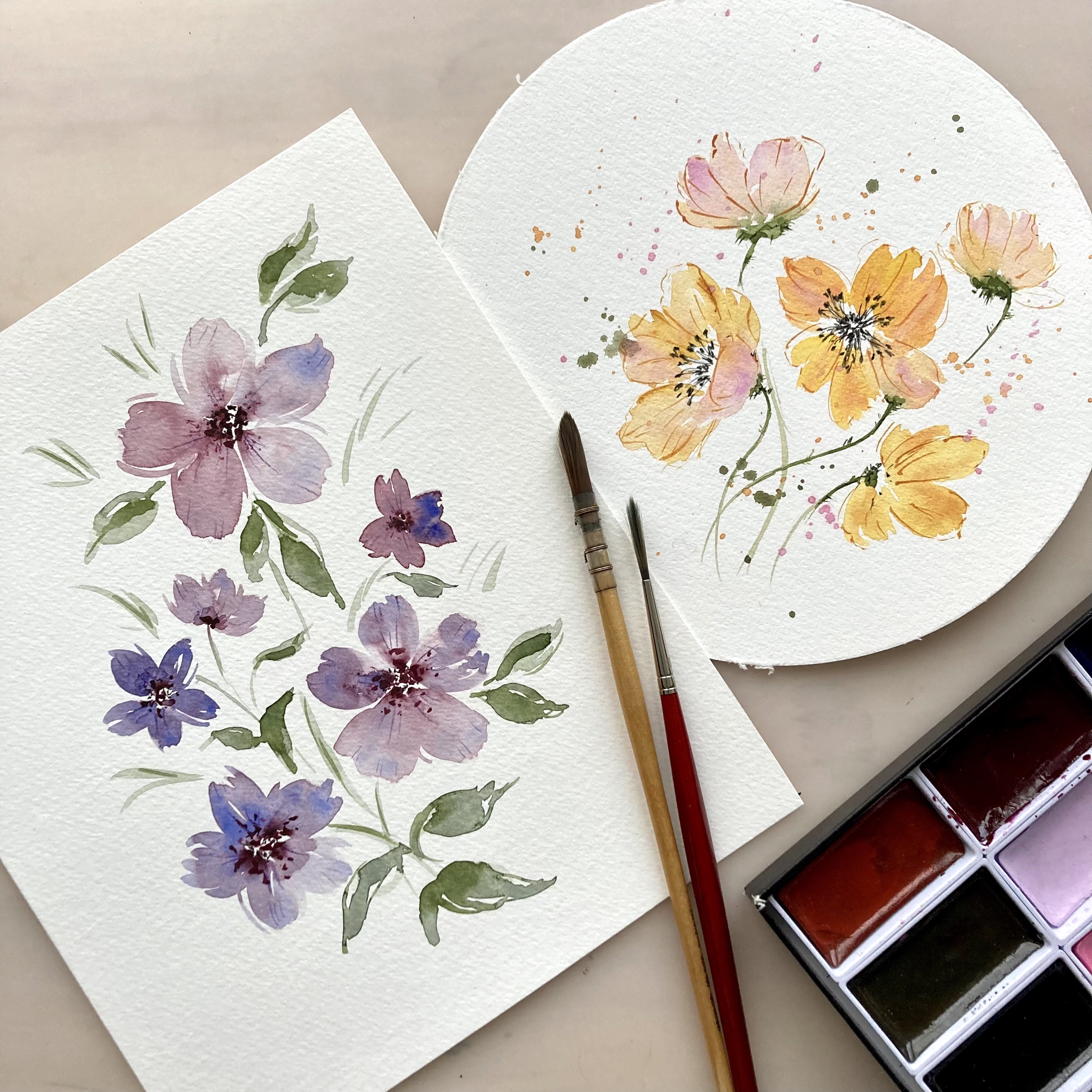 Loose Watercolor Florals